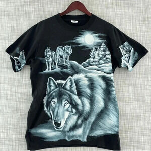 Turner Originals vintage wolves single stitch all over print t-shirt  M 8459/b